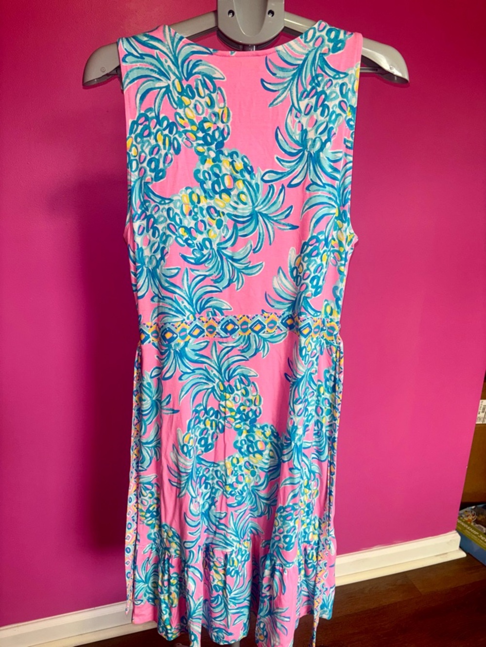 Lilly Pulitzer ladies Misha Wrap Midi Dress in Pelican Pink NWT! Size XL - Picture 5 of 10